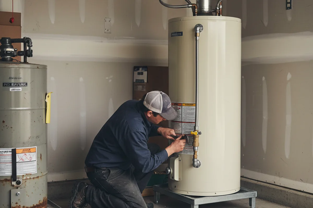 Water heater and shutoff valve replacement in Lindenwood